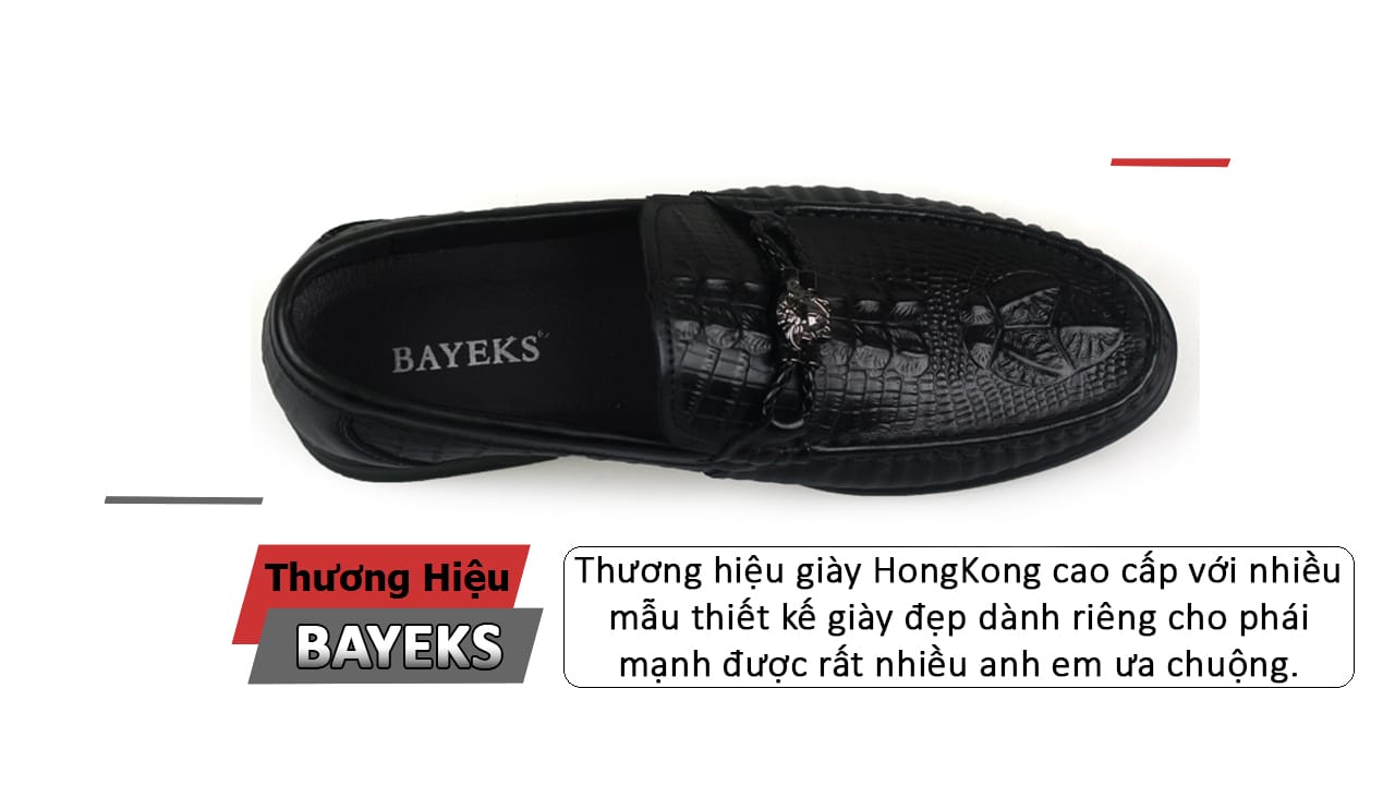 Giày Bit Loafer nam vân da cá sấu